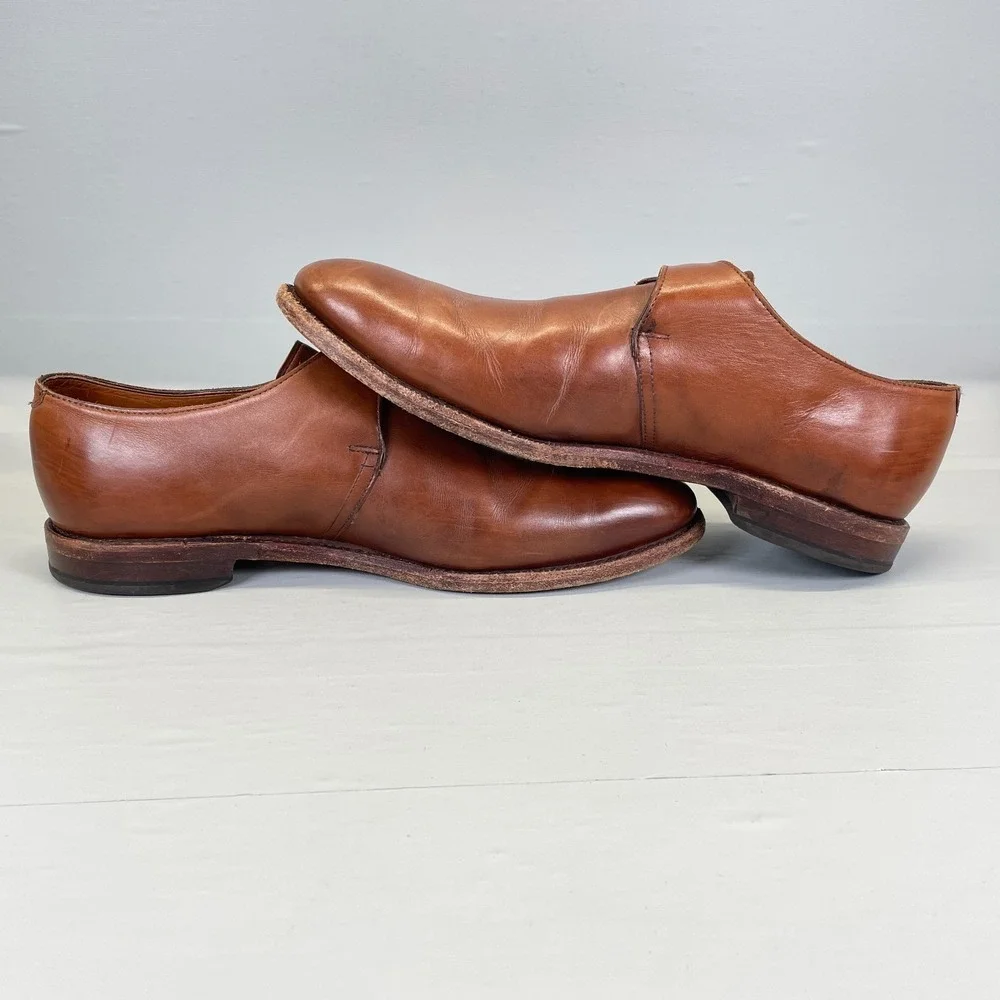 Allen Edmonds Warwick Monk Strap Dress Shoes Mens Size 9.5 D Brown Leather - USA